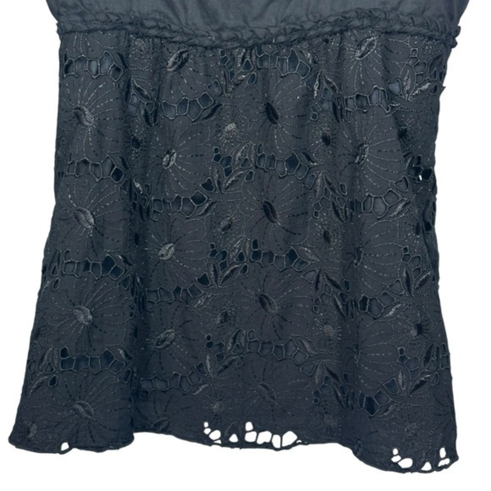 Old Navy Womens Babydoll Crochet Black Tank Top Size Small Y2K Cottage Boho NWOT - Picture 9 of 12